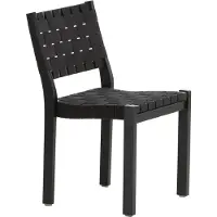 Artek Aalto tuoli 611, musta - musta satulavyö