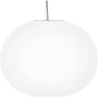 Flos Design-riippuvalaisin GLO-BALL, himmennettävä, Valkoinen/opaali, Olohuone/ruokailutila, Lasi, Design,