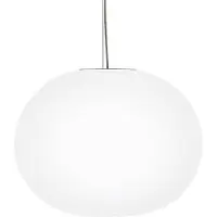Flos Design-riippuvalaisin GLO-BALL, himmennettävä, Valkoinen/opaali, Olohuone/ruokailutila, Lasi, Design,