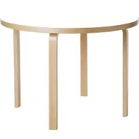 Artek Aalto pöytä 90A, koivu - valkoinen