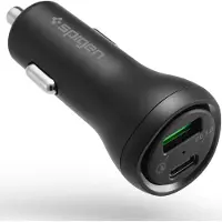 Spigen SteadiBoost F31QC 2-port Car Charger PD 27W QC 3.0 Charger Black
