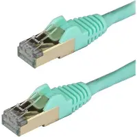 StarTech.com STP Cat6a suojattu laitekaapeli, 0,5m, aqua