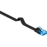 Pro LAN CAT 6A U/UTP flat - Musta - 2m