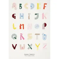 MADO Alphabet Spaghetti juliste 50 x 70 cm, monivärinen