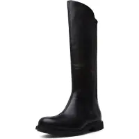 Camper for woman. K400248-003 Neuman leather boots black (37), Flat, 1 to 3 cm, Zip, Casual