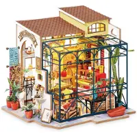 Robotime Miniature House Emilys Flower Shop 3d Puzzle Kultainen