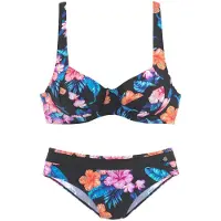 LASCANA Bikini sininen / oranssi / roosa / musta