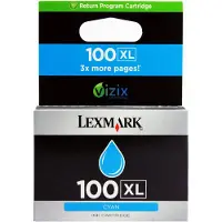 Lexmark Mustepatruuna cyan Nro 100XL, High Yield, Return, 600 sivua