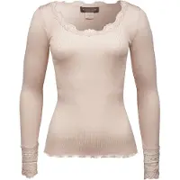 Rosemunde Rwbenita Silk Ls O-Neck Lace T-Shir - Beige - M