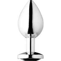 Sinful Jewel Keskikokoinen Metallinen Anustappi 8 cm - Musta