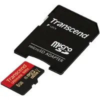 Transcend 8GB microSDHC Class 10 UHS-I (Ultimate), 8 GB, MicroSDHC, Luokka 10, MLC, 90 MB/s, Class 1 (U1) (TS8GUSDHC10U1)