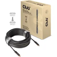 Club 3D 3.2 Gen2 USB-C -kaapeli, aktiivinen, optinen, yksisuuntainen, 20m, musta