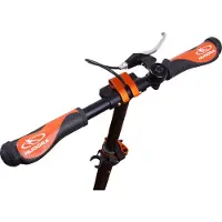 Hudora BigWheel Air 230 three-wheel scooter with dual disc and foot brakes, foldable, with 230 mm pneumatic wheels, black and white (14035)