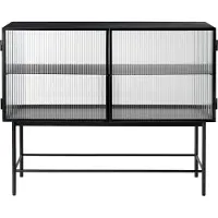 Ferm Living , Haze Sideboard - Reeded glass - Black