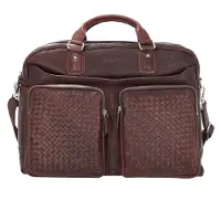 Bugatti Woven Asiakirjasalkku Nahka 48 cm Ruskea