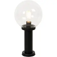 QAZQA Ulko-lattiavalaisin musta kirkkaalla pallolla 50 cm IP44 - Sfera