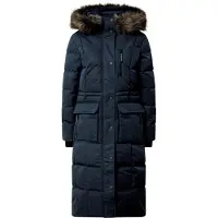 Superdry for woman. W5010370A Everest navy faux fur long coat (XS), Casual, Polyester, Sustainable