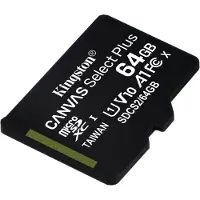 Kingston Technology Canvas Select Plus, 64 GB, MicroSDXC, Luokka 10, UHS-I, 100 MB/s, Class 1 (U1) (SDCS2/64GBSP)