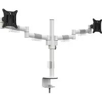 Multibrackets M VESA Deskmount Officeline Dual B2B -pöytäteline kahdelle näytölle 15-30", 16 kg, VESA 75/100, valkoinen