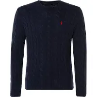 Ralph Lauren Cable-Knit Cotton Sweater - Navy - XL