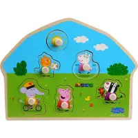 Ginza.se Peppa Pig Wooden Knob Puzzle Playground - Multi/patterned - ONE SIZE