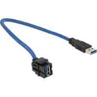 DeLOCK Keystone Module USB-A -jatkokaapeli, 0,5 m, sininen