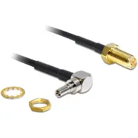 DeLOCK – Adapter, CRC-9 male angled 90 - straight RP-SMA female, 0.2m, black (88465)