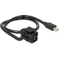 DeLOCK Keystone modul, Mini DP ho - Mini DP ha, 0,5m kabel, svart