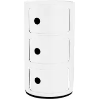 Kartell Componibili Recycled säilytyskaluste, 3-osainen, mattavalkoinen