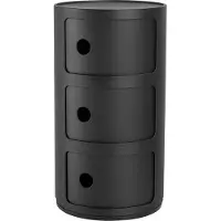 Kartell Componibili Recycled säilytyskaluste, 3-osainen, mattamusta
