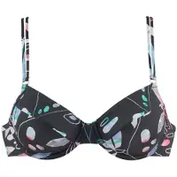 Sunseeker Bikinitoppi 'Leaves' musta / valkoinen