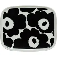Marimekko Oiva - Unikko lautanen 15 x 12 cm, valkoinen - musta