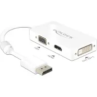 DeLOCK 0.16m DisplayPort/VGA+HDMI+DVI-D VGA (D-Sub)+ HDMI + DVI White (62655)