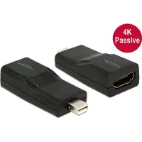 DeLOCK mini Displayport/HDMI, mini Displayport, HDMI, Musta
