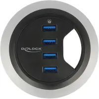 DeLOCK – Pöytään upotettava USB 3.0 -hubi, 4 x USB-A naaras (62868)