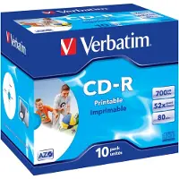 Verbatim CD-R AZO, 52X, Wide Printable (10)