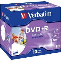 Verbatim DVD+R 16x 4,7GB printable (10)