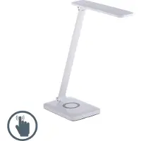 JUST LIGHT Led pöytävalaisin Florentina, himmennettävä, Valkoinen/opaali, Työhuone/toimisto, Synteettinen materiaali
