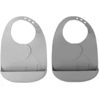 Done by Deer silikoninen ruokalappu 2pkt Elphee grey
