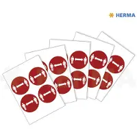 Herma 12925, Punainen, Valkoinen, Pyöreä, Irroitettava, Matta, 4 kpl, 5 arkkia