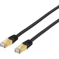 Deltaco – S/FTP Cat7 laitekaapeli, LSZH (halogeeniton),10m, musta (STP-710S)