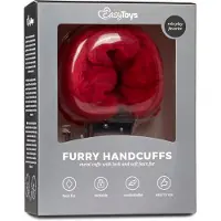 Easytoys Fetish Collection Käsiraudat pörröisillä - punainen