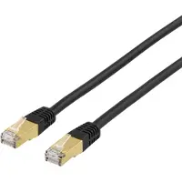 Deltaco – S/FTP Cat7 laitekaapeli, jossa RJ45, 0,5m, 600MHz, LSZH, musta (STP-70S)