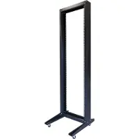 Toten , 19" öppet golvtstativ med hjul, 42U, 600x600, max 150kg, svart
