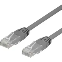 Deltaco Cat6 U/UTP RJ45 0.5m -verkkokaapeli, harmaa