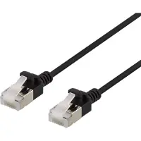 Deltaco – U/FTP Cat6a laitekaapeli, ohut, läpimitta 3,8mm, 1m, musta (UFTP-1027)