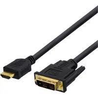 Deltaco HDMI – DVI-D Single Link -kaapeli, 7 m, musta