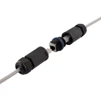 Deltaco Suojattu FTP Cat6 RJ-45 Coupler -jatkoliitin, vesitiivis IP67, musta