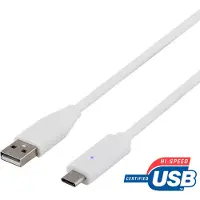 Deltaco USB-C 2m Valkoinen