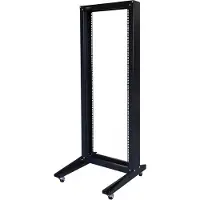 Toten , 19" öppet golvtstativ med hjul, 32U, 600x600, max 150kg, svart